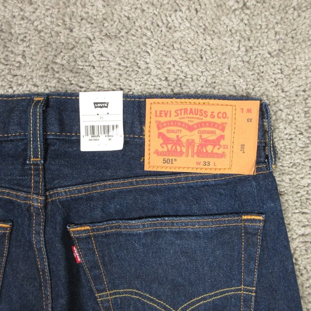 Levis Shorts Mens 33 Blue 501 Button Fly Original Cutoff Jorts Jeans Denim Pants